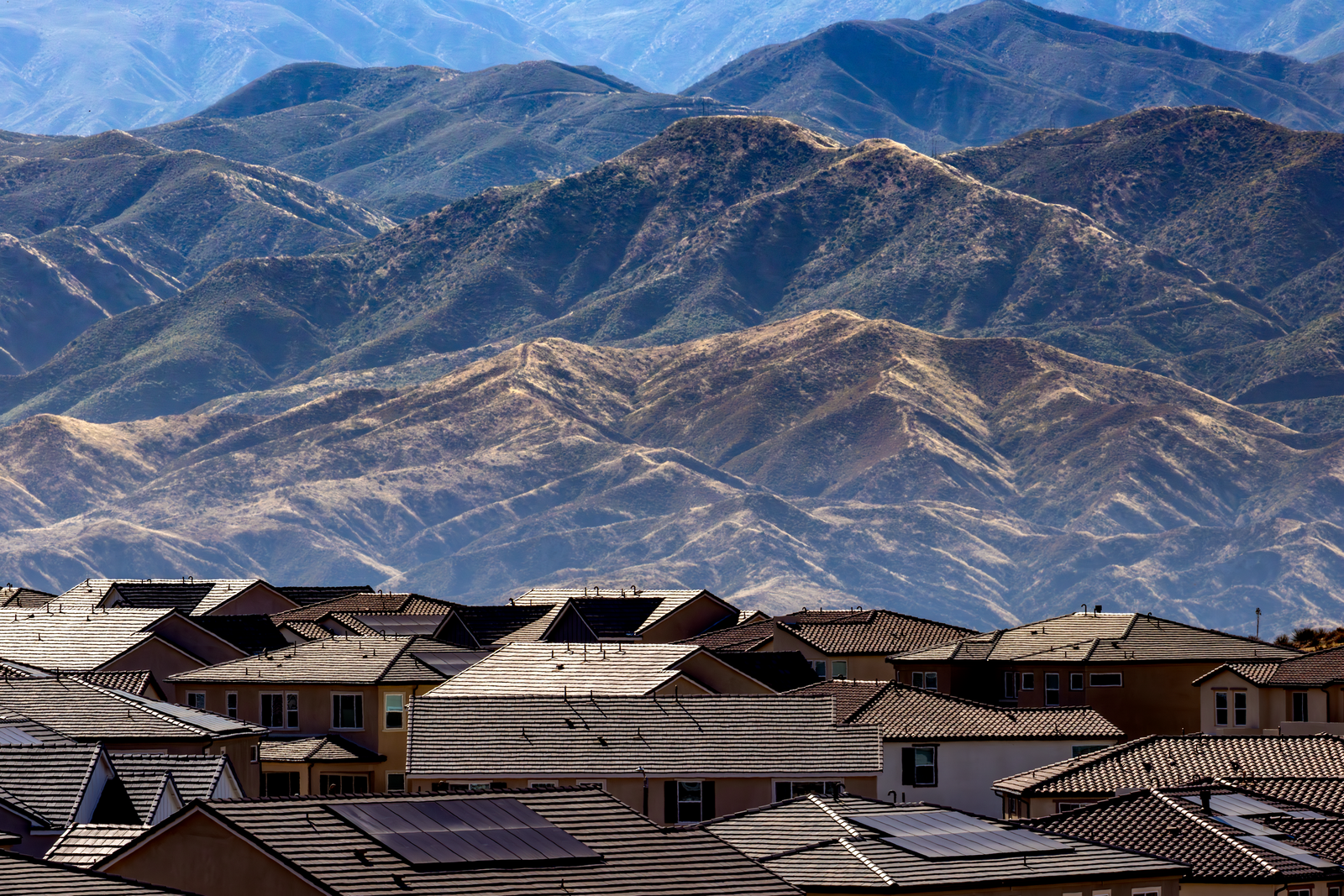 A residential rooftop solar array in Boulder County